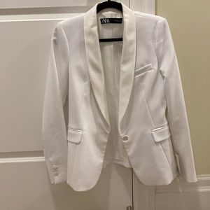 Zara white tuxedo blazer